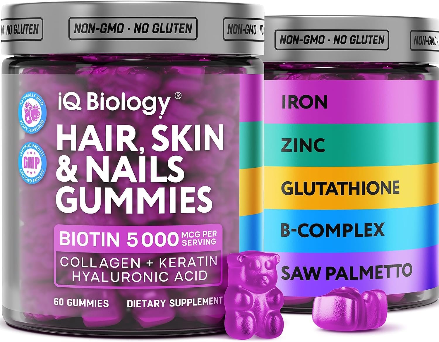 Biotin Gummies for Hair, Skin & Nails – Hair Growth Vitamins Women & Men