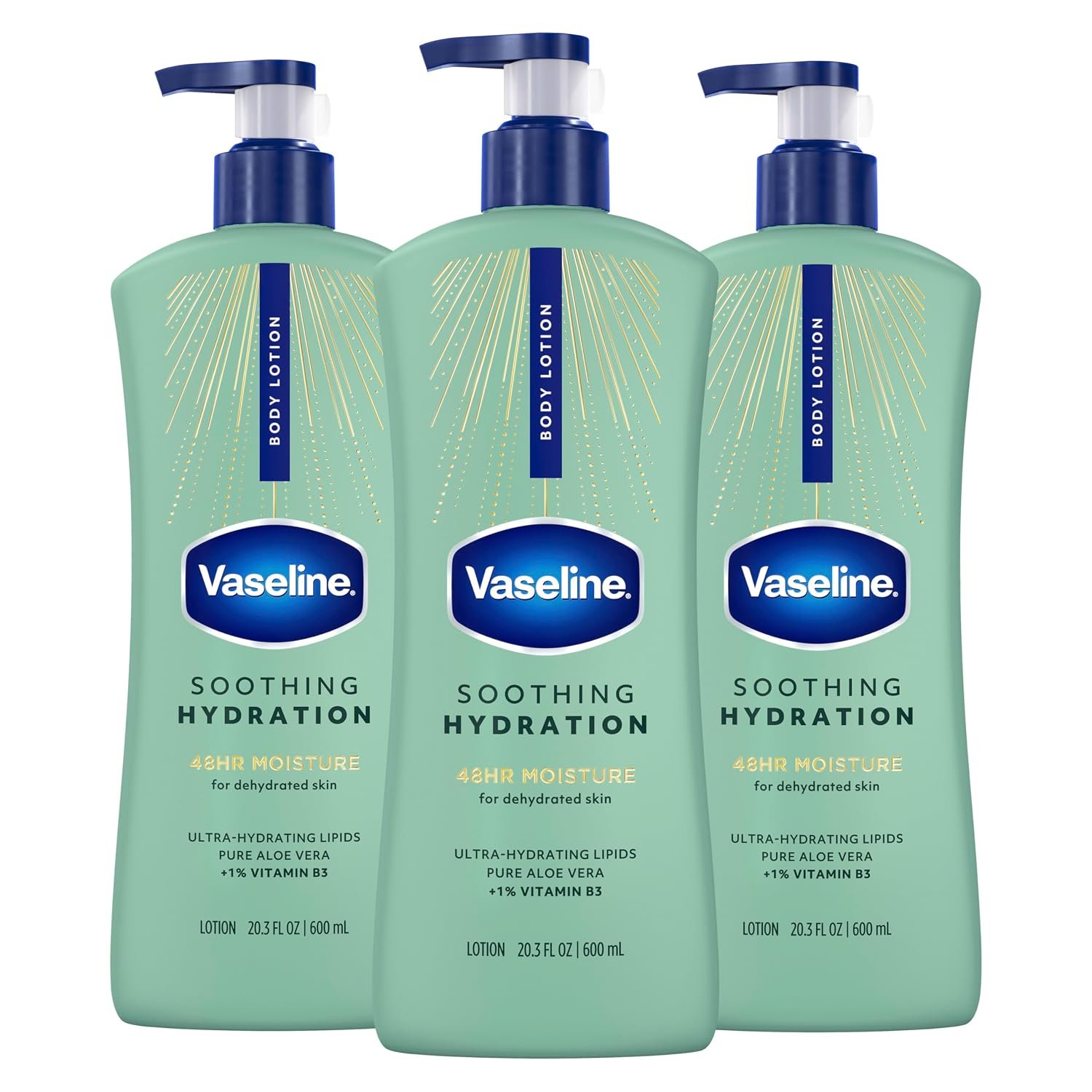 Vaseline Soothing Hydration Body Lotion with Aloe Vera Extract 20.3oz 3ct