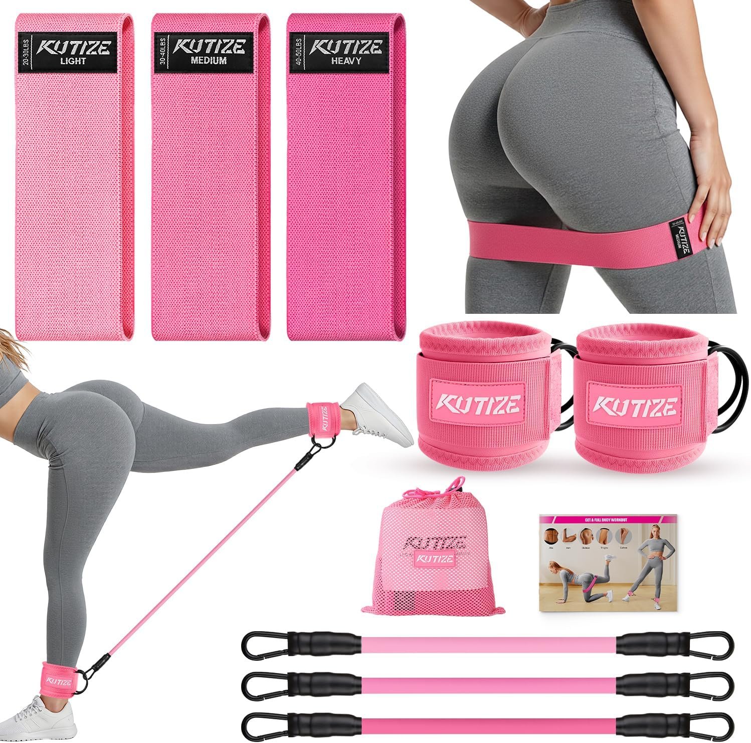 Exercise Bands Resistance Bands Set, Leg/Glutes Home Gym Workout Equipment