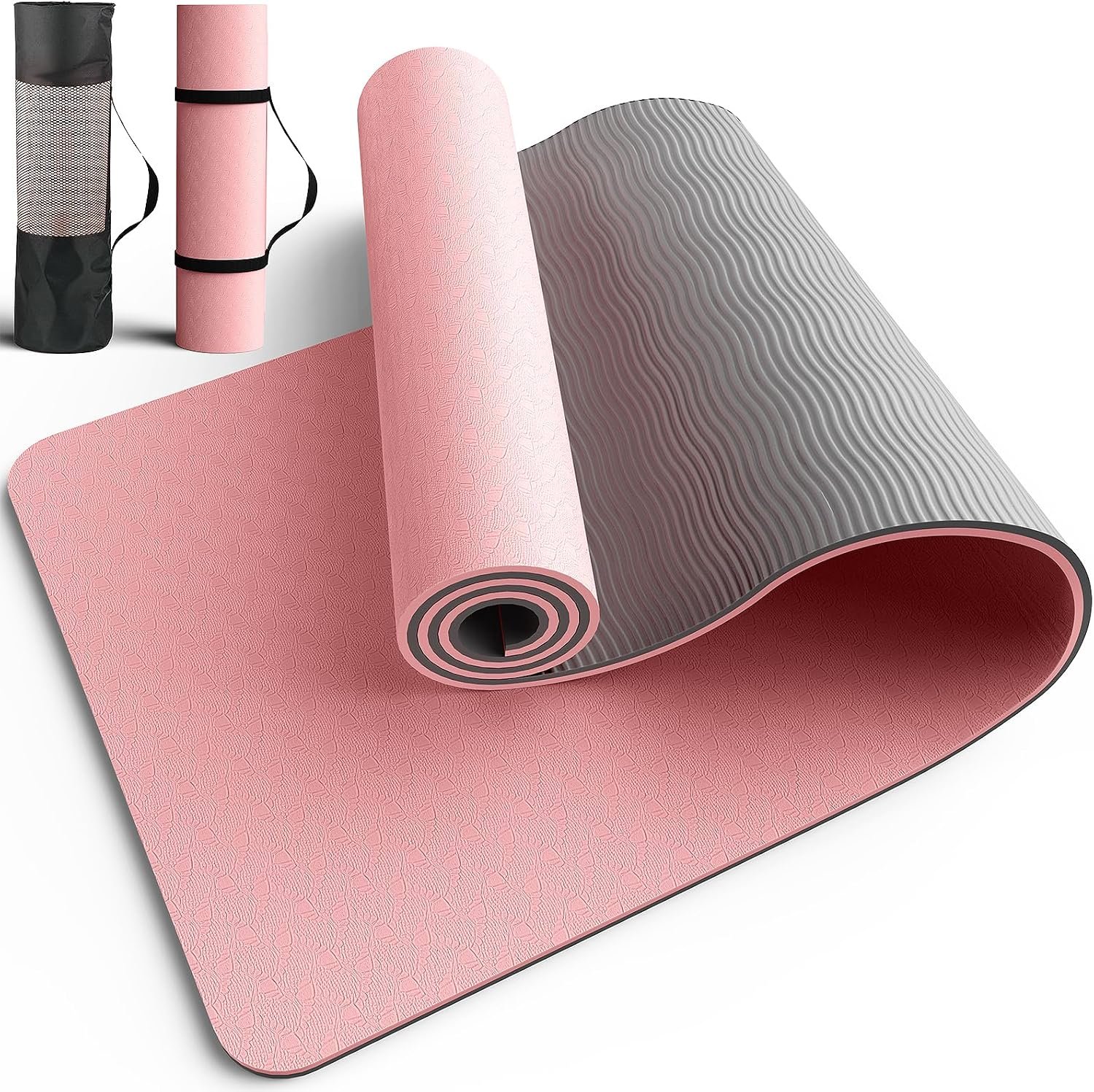Pureegg Non Slip Yoga Mat, TPE, 72″ x 24″ x 0.24″, Pilates