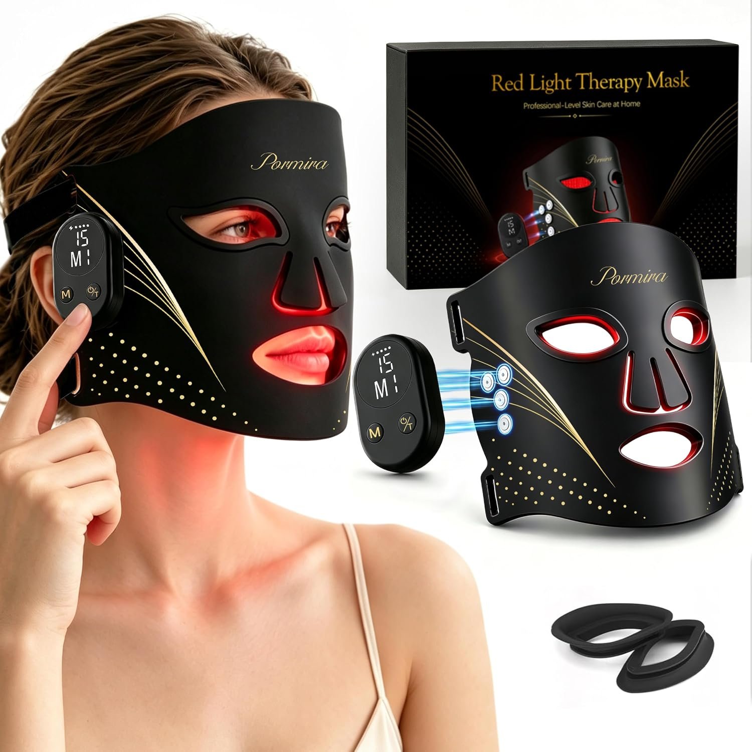 Red Light Therapy Mask for Face, 940nm NIR, Wireless LED Face Mask-312 LEDs