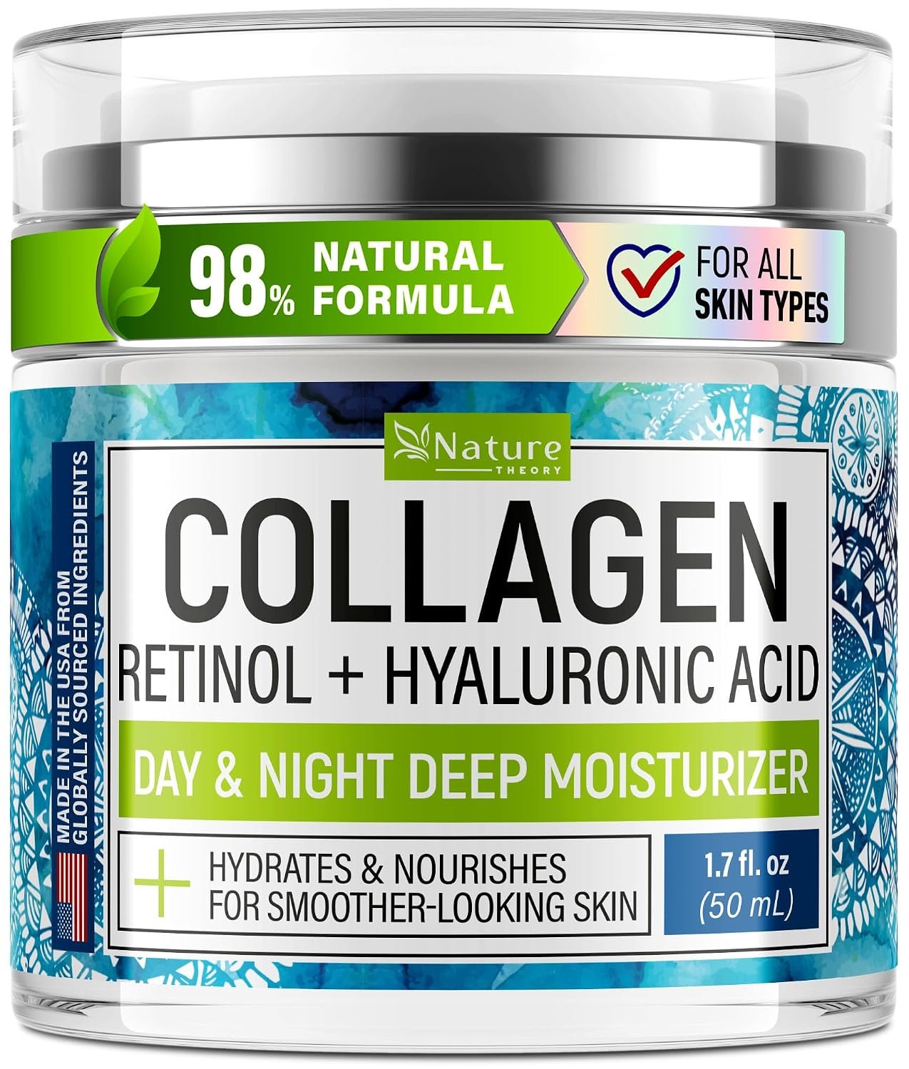 Collagen Cream for Face with Retinol – Anti Aging Face Moisturizer, 1.7 oz