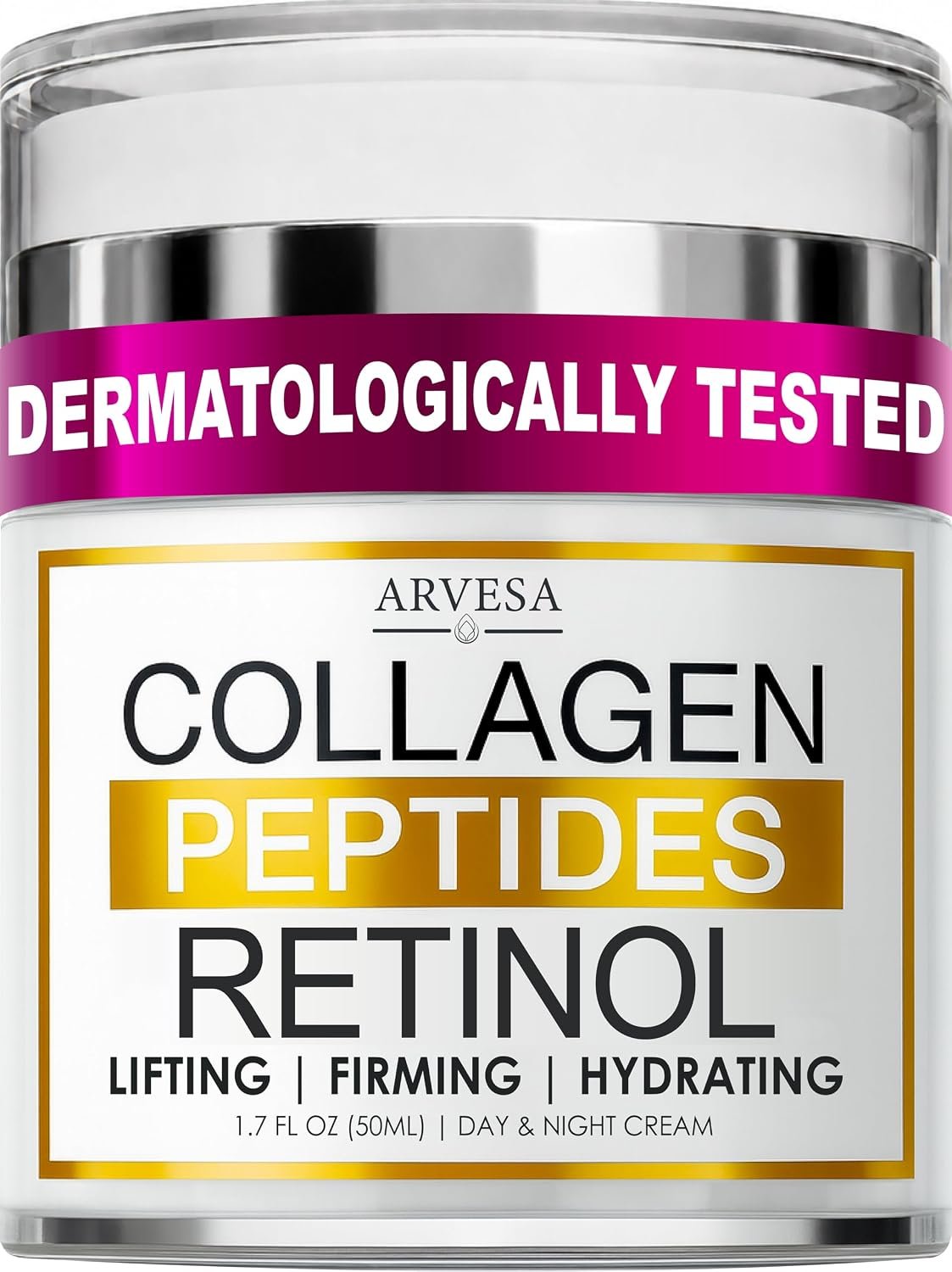 Retinol Cream for Face with Collagen Peptides, Anti-Aging Moisturizer