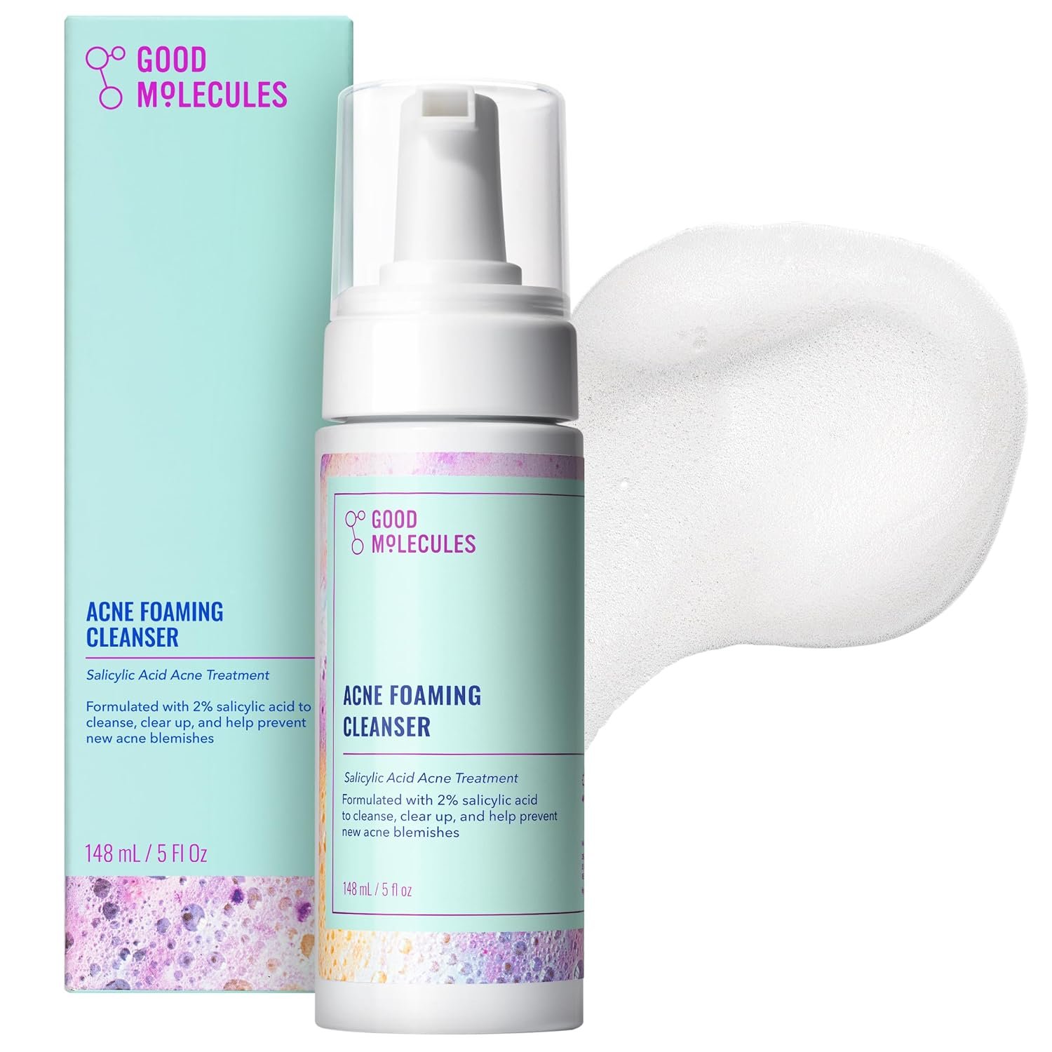 Good Molecules Acne Foaming Cleanser, 2% Salicylic Acid, 5 fl oz