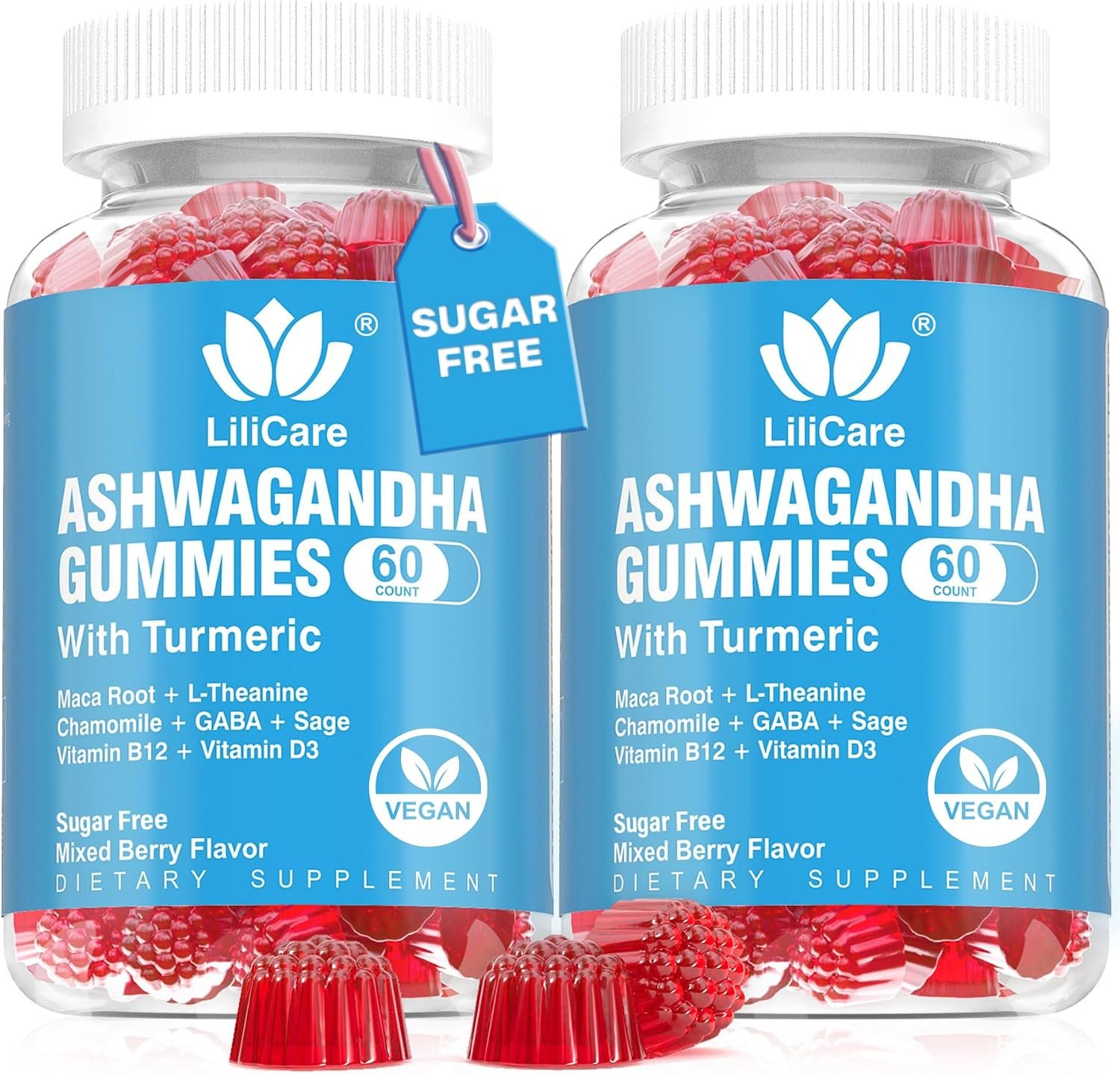 Ashwagandha Gummies Supplements 2000mg for Women Men – Vegan, Sugar Free