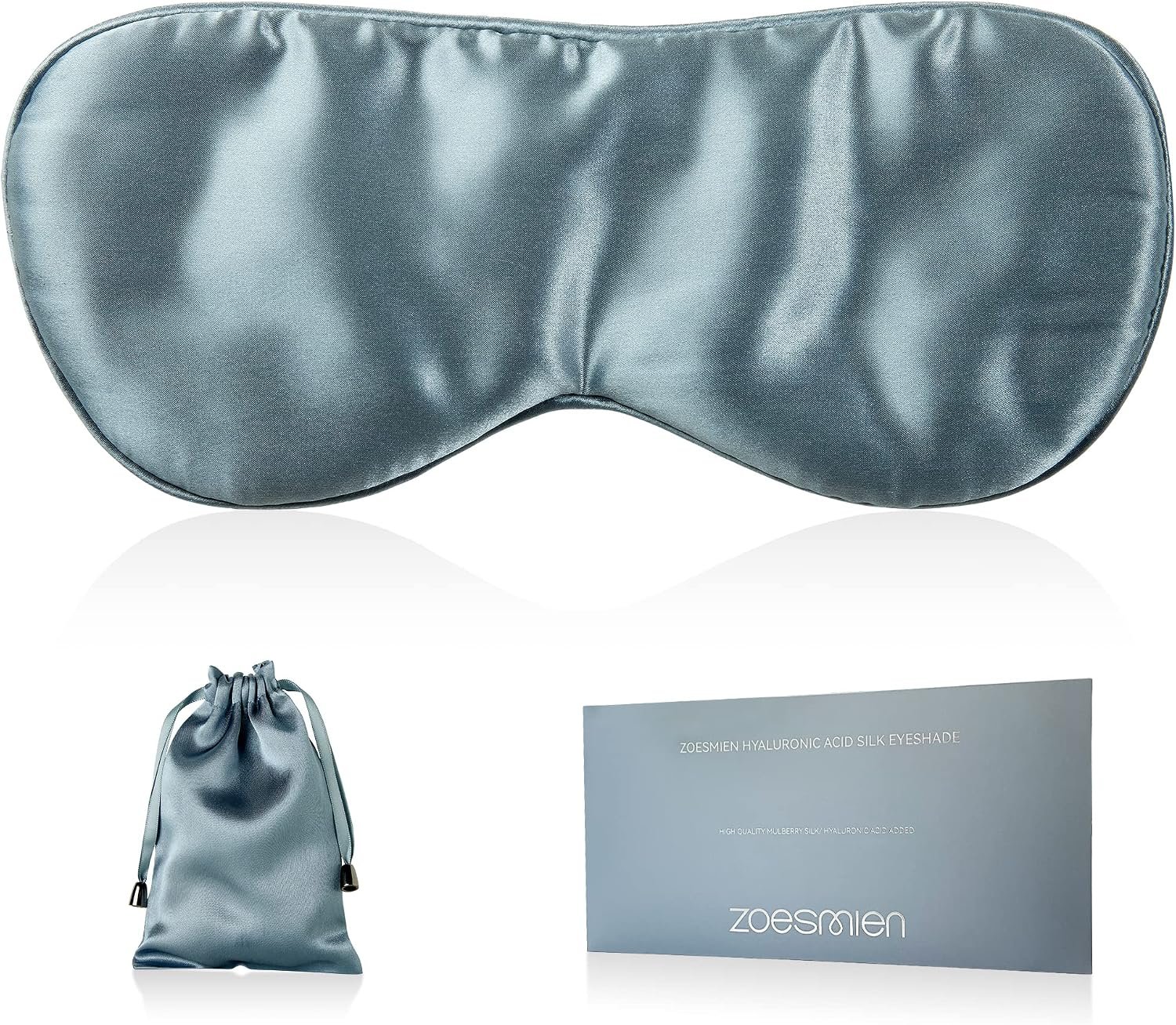 Sleep Mask 100% Mulberry Silk, Misty Blue