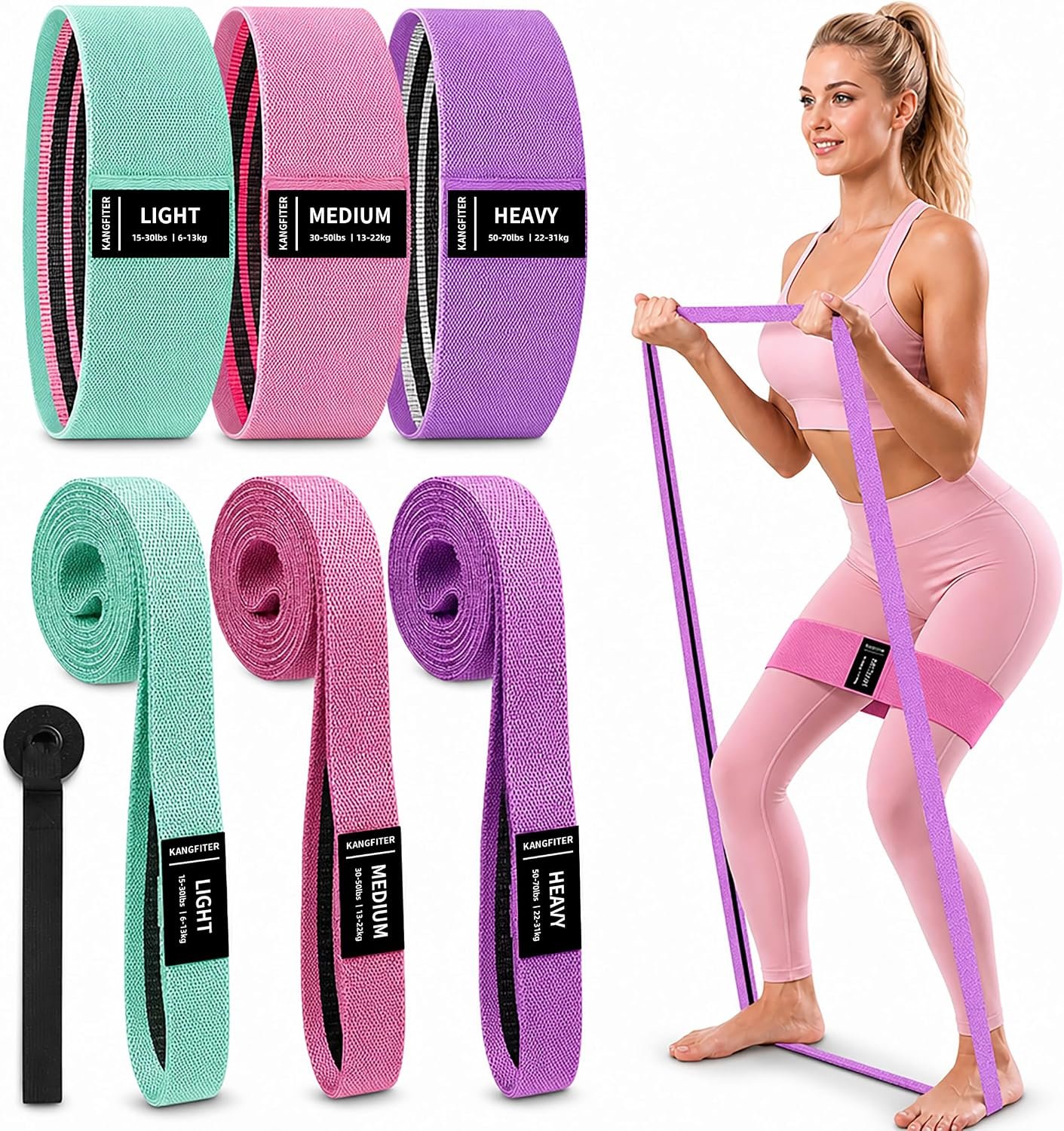 Fabric Resistance Bands for Working Out, Exercise Bands for Arm Leg Glutes